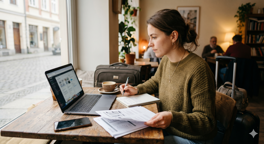 אדם מתכנן מעבר לסלובקיה ובודק מסמכים